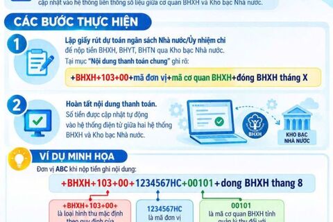 Hướng dẫn nộp tiền bảo hiểm xã hội, bảo hiểm y tế, bảo hiểm thất nghiệp qua Kho bạc nhà nước